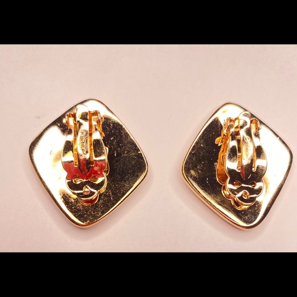 🔴 Swarovski Crystal Enamel Emerald Vintage Earrings - Picture 7 of 11